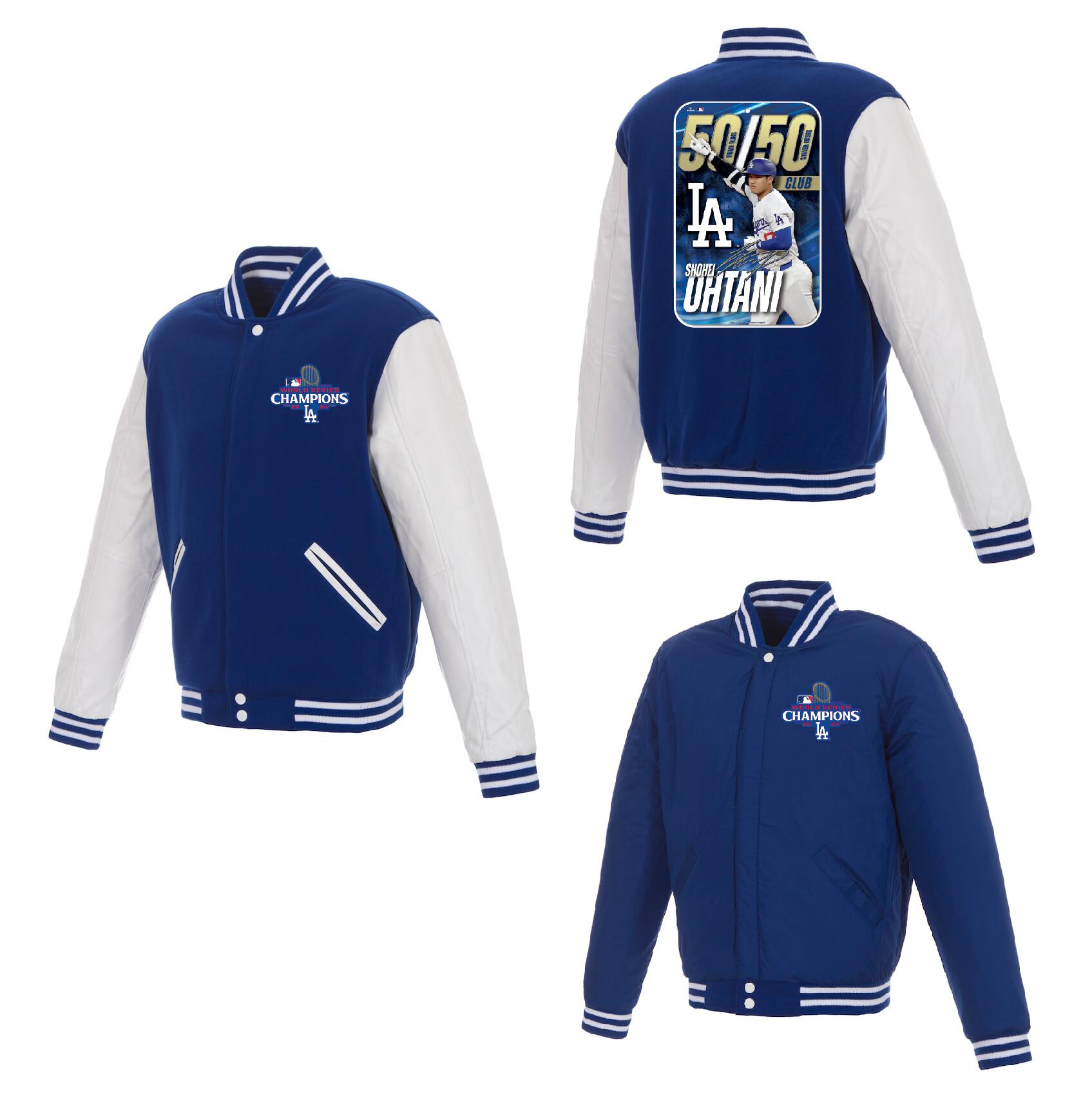 Men Los Angeles Dodgers #5 Freeman 2024 MLB World Series Champions blue Jacket->mlb jacket->Sports Accessory